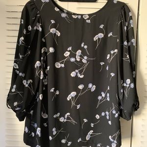 Black floral LC Lauren Conrad blouse